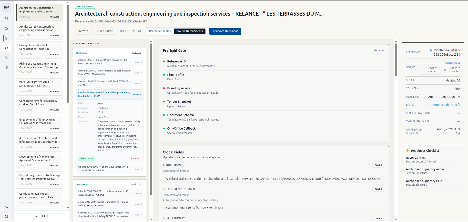 Preflight scoring view